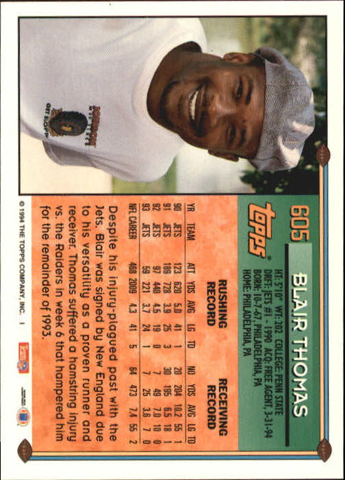 A8029- 1994 Topps Football Cards 551-660 +Rookies -You Pick- 15+ FREE US SHIP - Picture 81 of 125