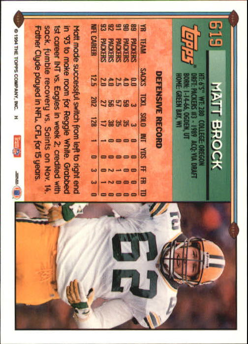 A8029- 1994 Topps Football Cards 551-660 +Rookies -You Pick- 15+ FREE US SHIP - Picture 87 of 125
