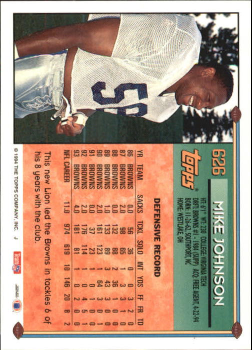 A8029- 1994 Topps Football Cards 551-660 +Rookies -You Pick- 15+ FREE US SHIP - Picture 91 of 125
