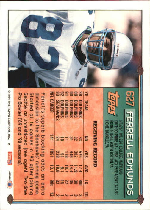 A8029- 1994 Topps Football Cards 551-660 +Rookies -You Pick- 15+ FREE US SHIP - Picture 93 of 125