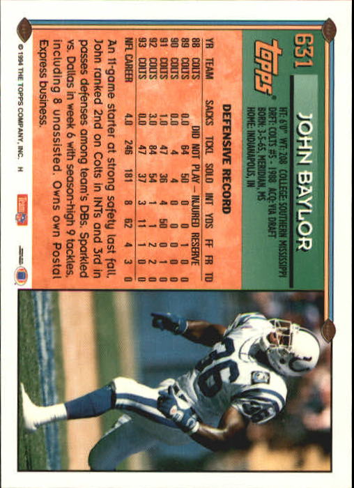A8029- 1994 Topps Football Cards 551-660 +Rookies -You Pick- 15+ FREE US SHIP - Picture 99 of 125