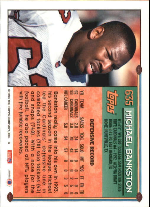A8029- 1994 Topps Football Cards 551-660 +Rookies -You Pick- 15+ FREE US SHIP - Picture 103 of 125