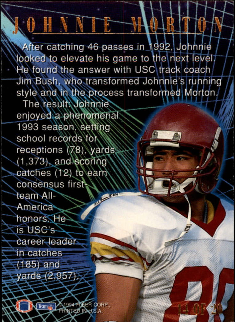 1994 Ultra First Rounders #14 Johnnie Morton back image