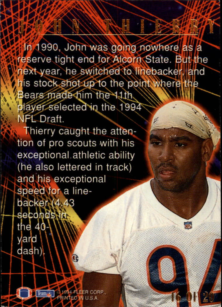 1994 Ultra First Rounders #16 John Thierry back image