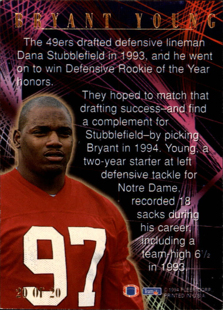 1994 Ultra First Rounders #20 Bryant Young back image