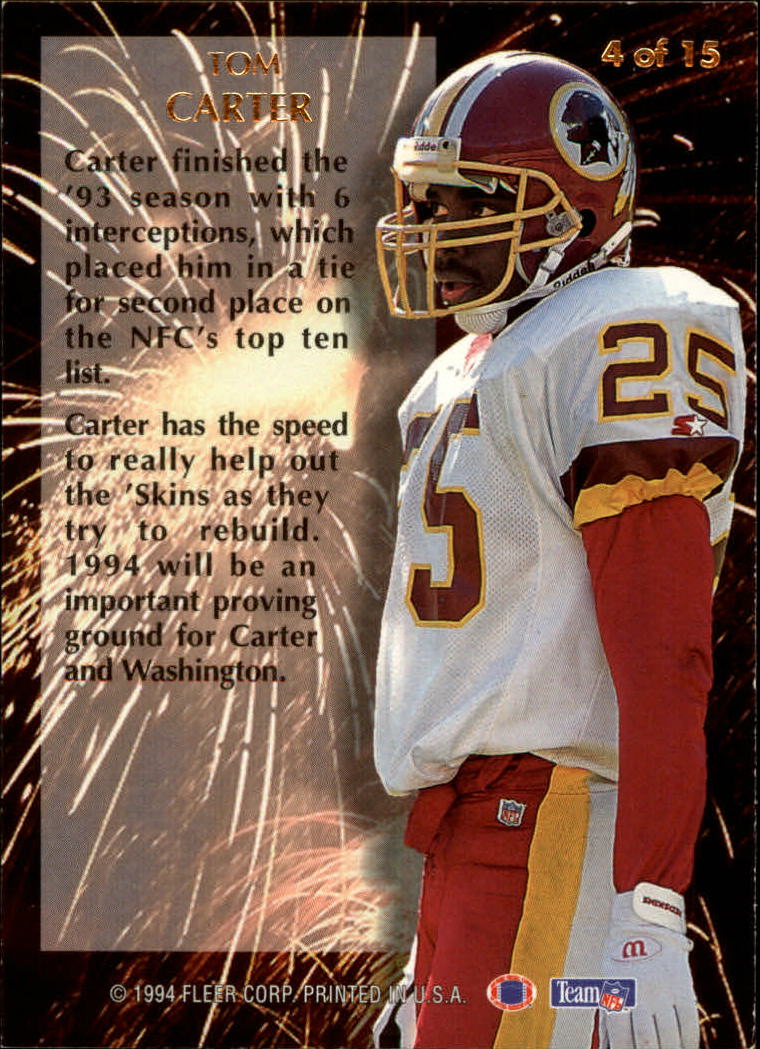1994 Ultra Second Year Standouts #4 Tom Carter back image