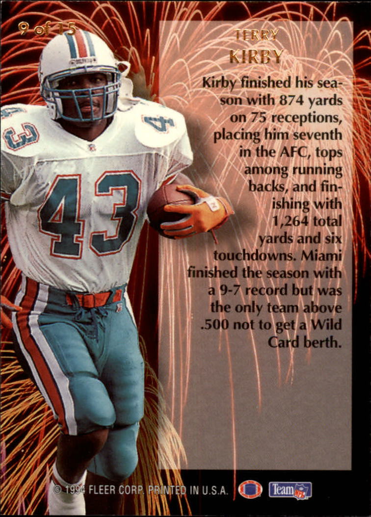 1994 Ultra Second Year Standouts #9 Terry Kirby back image