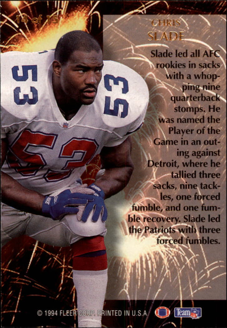 1994 Ultra Second Year Standouts #14 Chris Slade back image