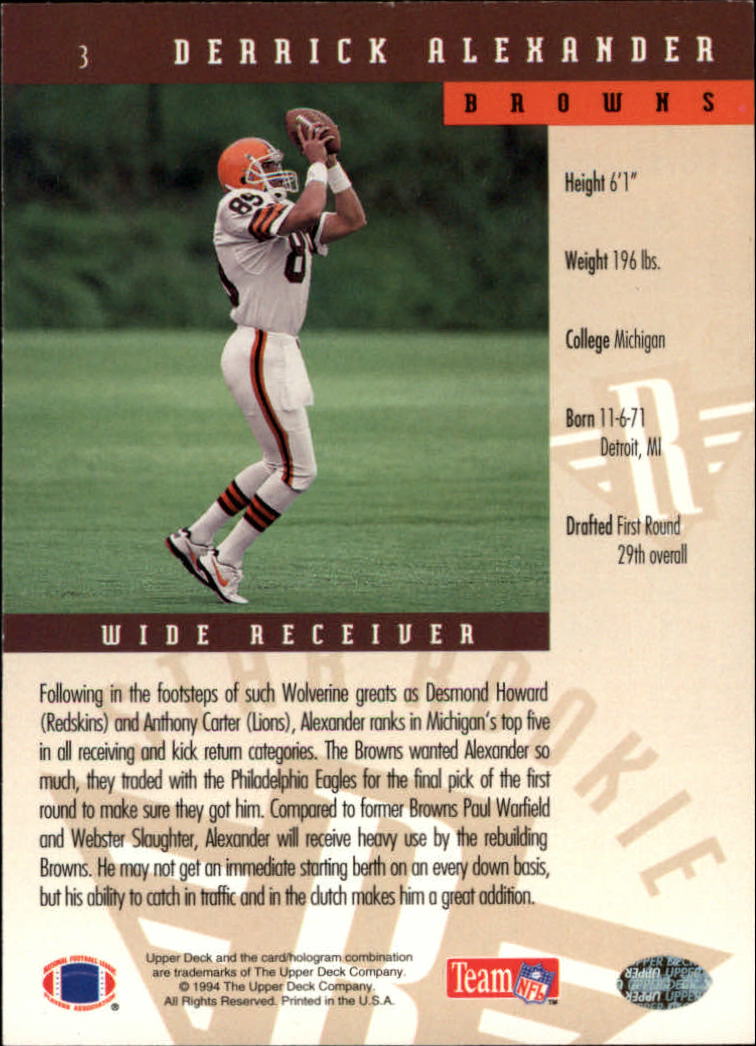 B2176- 1994 Upper Deck FB Card #s 1-249 +Rookies -You Pick- 15+ FREE US SHIP