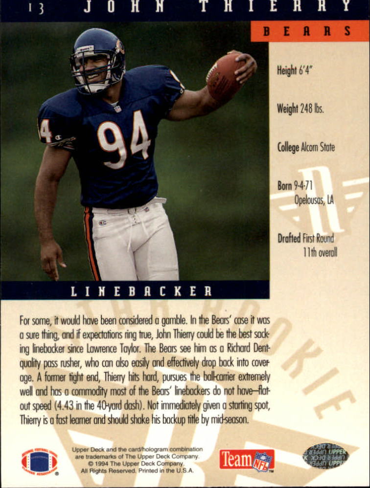 B2176- 1994 Upper Deck FB Card #s 1-249 +Rookies -You Pick- 15+ FREE US SHIP