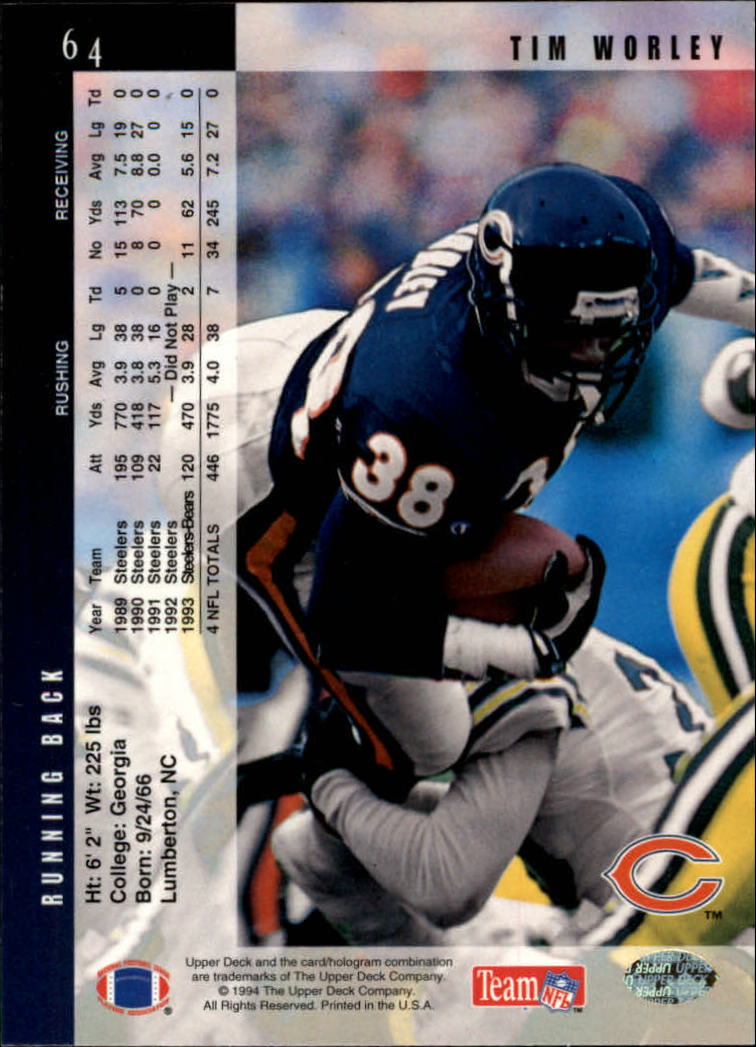 B2176- 1994 Upper Deck FB Card #s 1-249 +Rookies -You Pick- 15+ FREE US SHIP