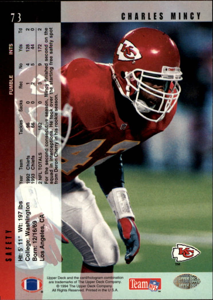 B2176- 1994 Upper Deck FB Card #s 1-249 +Rookies -You Pick- 15+ FREE US SHIP