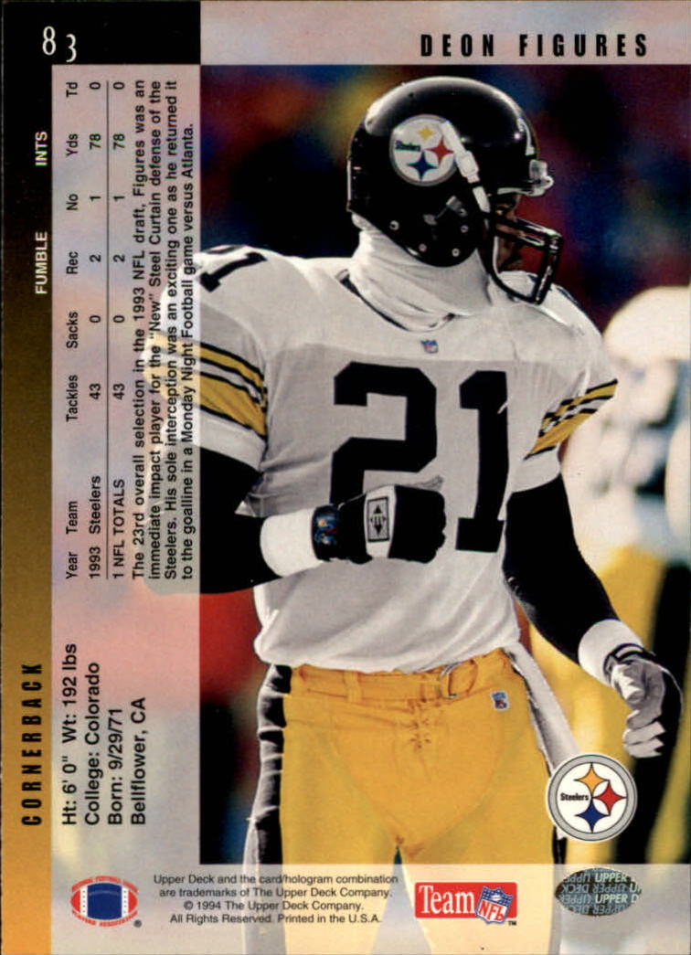 B2176- 1994 Upper Deck FB Card #s 1-249 +Rookies -You Pick- 15+ FREE US SHIP