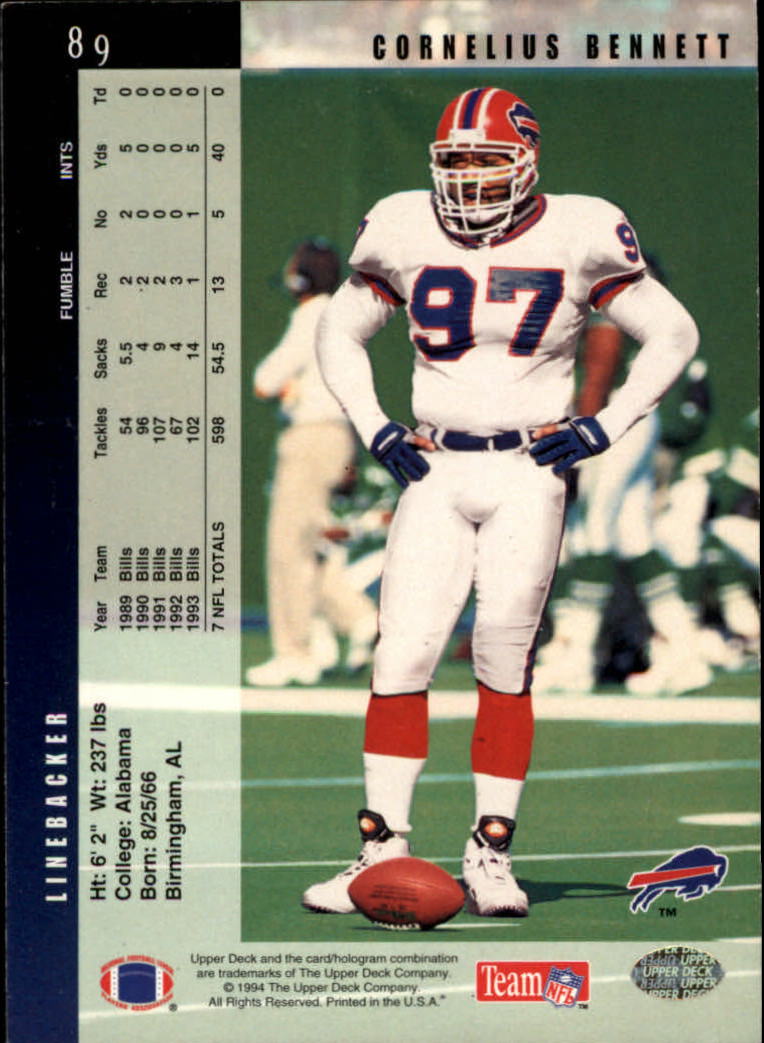 B2176- 1994 Upper Deck FB Card #s 1-249 +Rookies -You Pick- 15+ FREE US SHIP