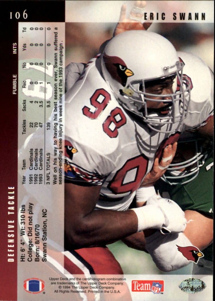 B2176- 1994 Upper Deck FB Card #s 1-249 +Rookies -You Pick- 15+ FREE US SHIP