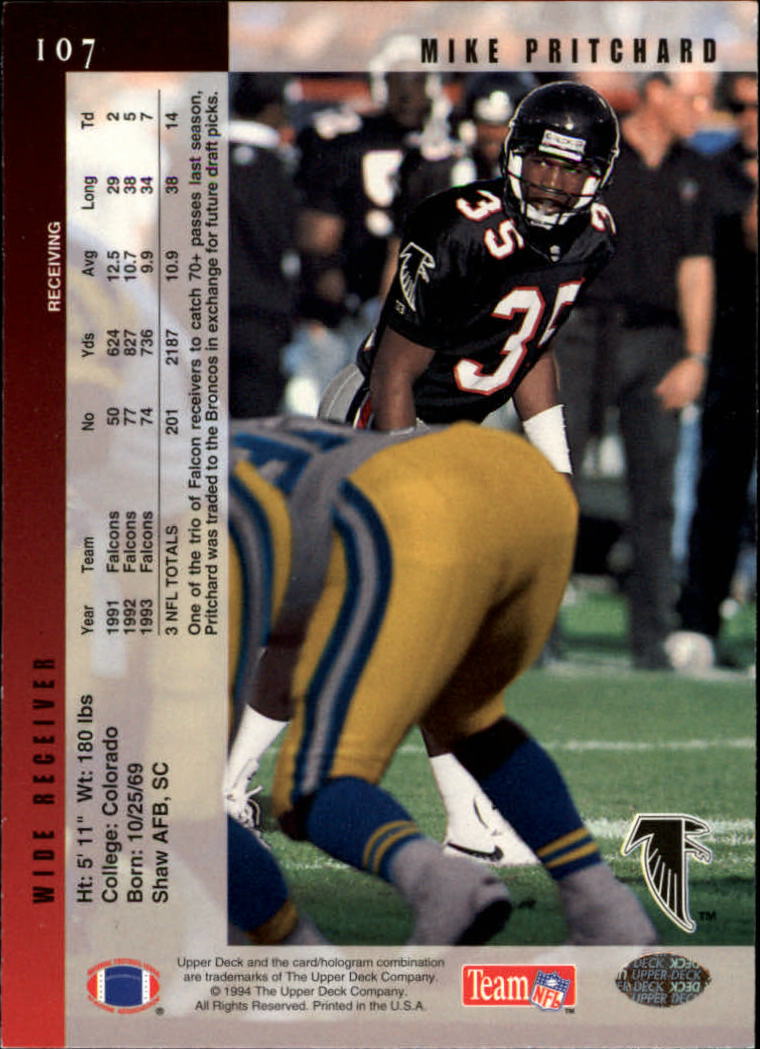 B2176- 1994 Upper Deck FB Card #s 1-249 +Rookies -You Pick- 15+ FREE US SHIP