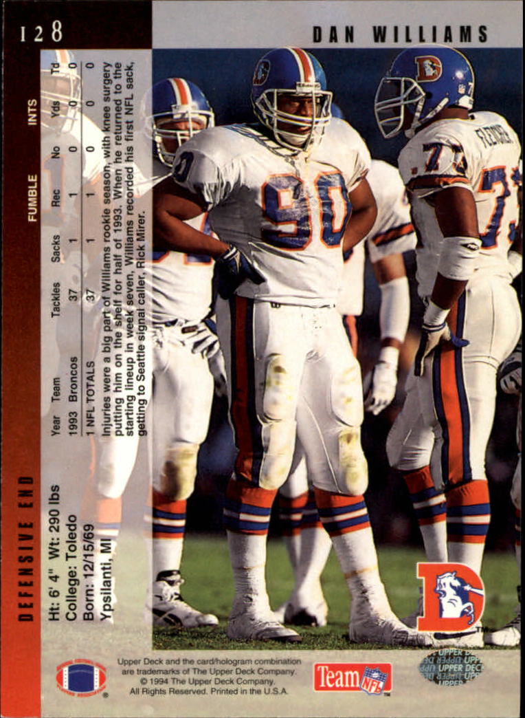 B2176- 1994 Upper Deck FB Card #s 1-249 +Rookies -You Pick- 15+ FREE US SHIP