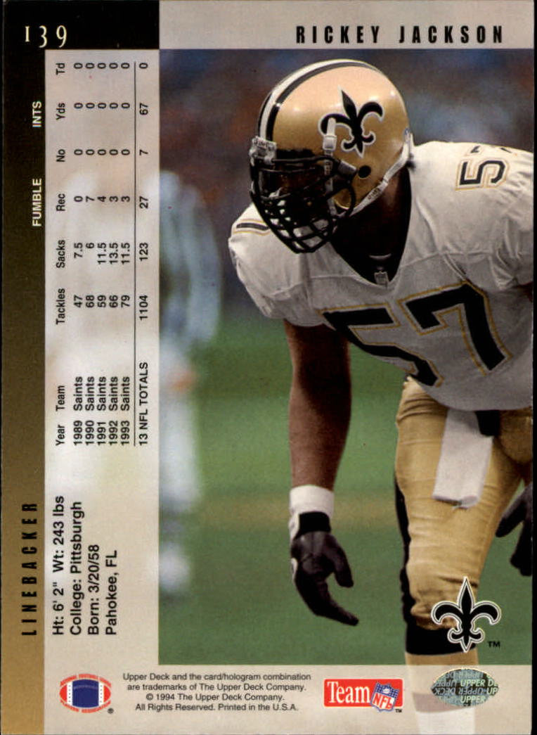 B2176- 1994 Upper Deck FB Card #s 1-249 +Rookies -You Pick- 15+ FREE US SHIP