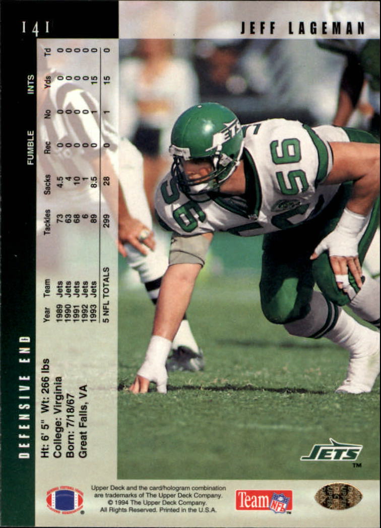 B2176- 1994 Upper Deck FB Card #s 1-249 +Rookies -You Pick- 15+ FREE US SHIP