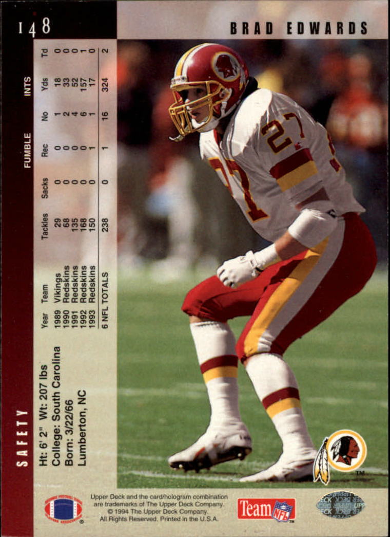 B2176- 1994 Upper Deck FB Card #s 1-249 +Rookies -You Pick- 15+ FREE US SHIP