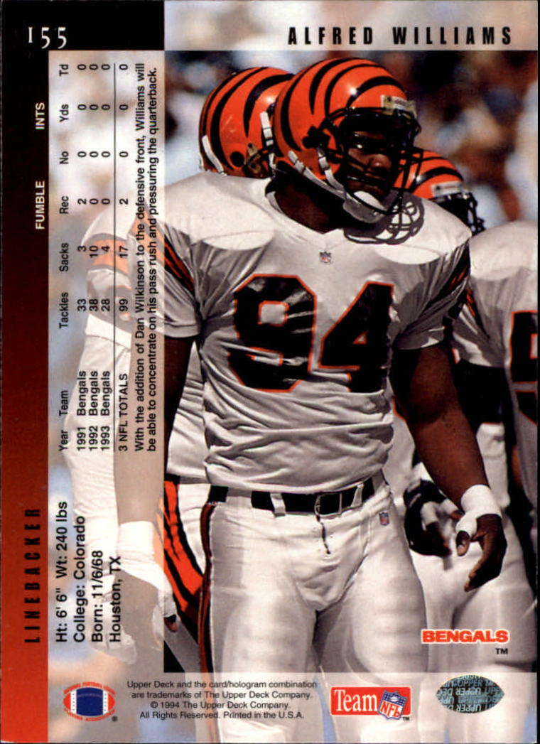 B2176- 1994 Upper Deck FB Card #s 1-249 +Rookies -You Pick- 15+ FREE US SHIP