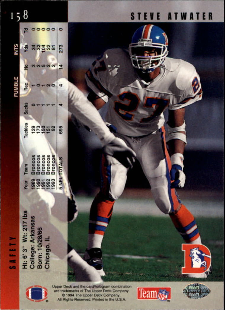 B2176- 1994 Upper Deck FB Card #s 1-249 +Rookies -You Pick- 15+ FREE US SHIP