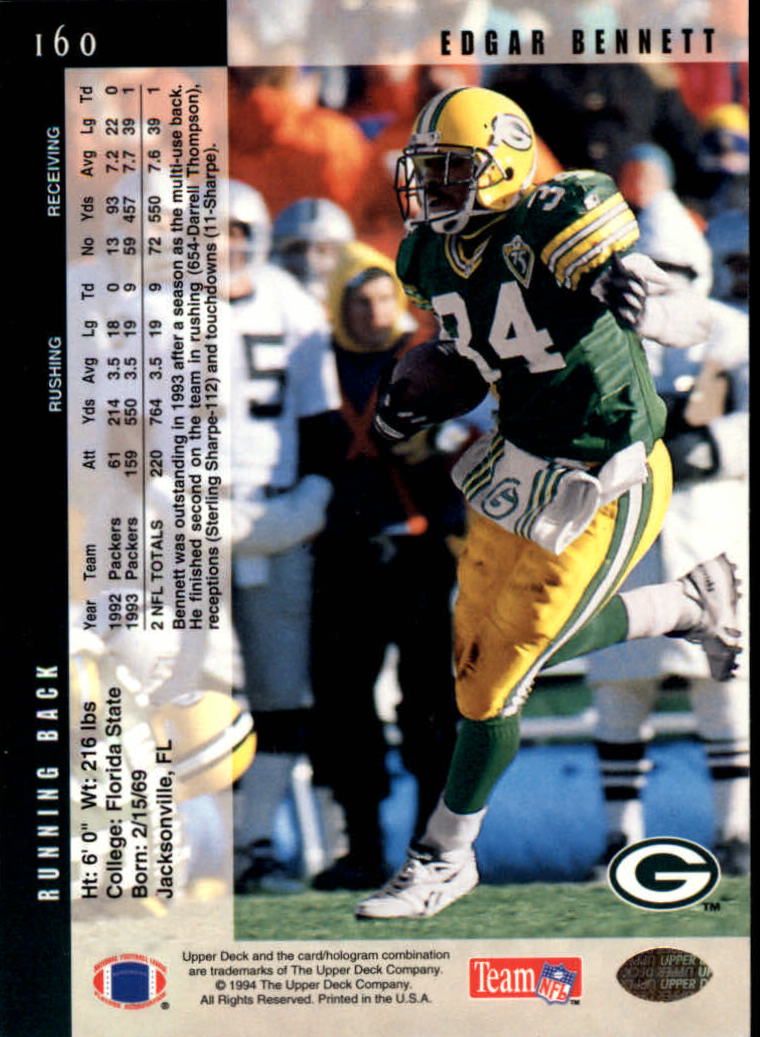 B2176- 1994 Upper Deck FB Card #s 1-249 +Rookies -You Pick- 15+ FREE US SHIP