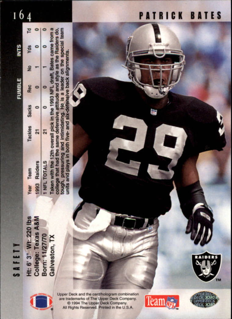 B2176- 1994 Upper Deck FB Card #s 1-249 +Rookies -You Pick- 15+ FREE US SHIP