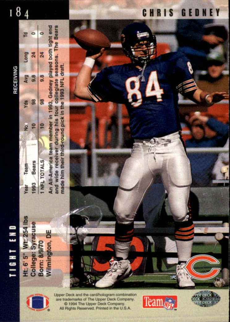 B2176- 1994 Upper Deck FB Card #s 1-249 +Rookies -You Pick- 15+ FREE US SHIP