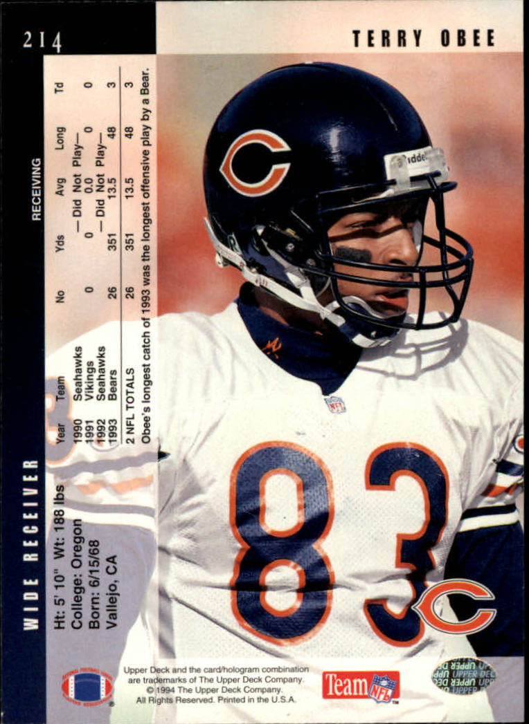 B2176- 1994 Upper Deck FB Card #s 1-249 +Rookies -You Pick- 15+ FREE US SHIP