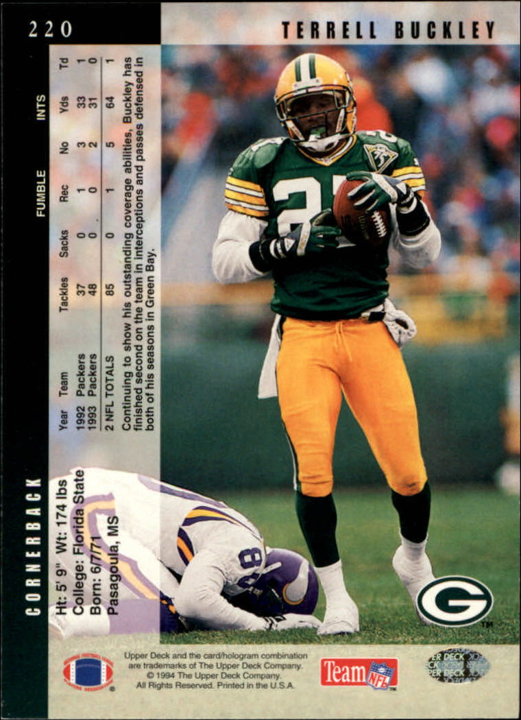 B2176- 1994 Upper Deck FB Card #s 1-249 +Rookies -You Pick- 15+ FREE US SHIP