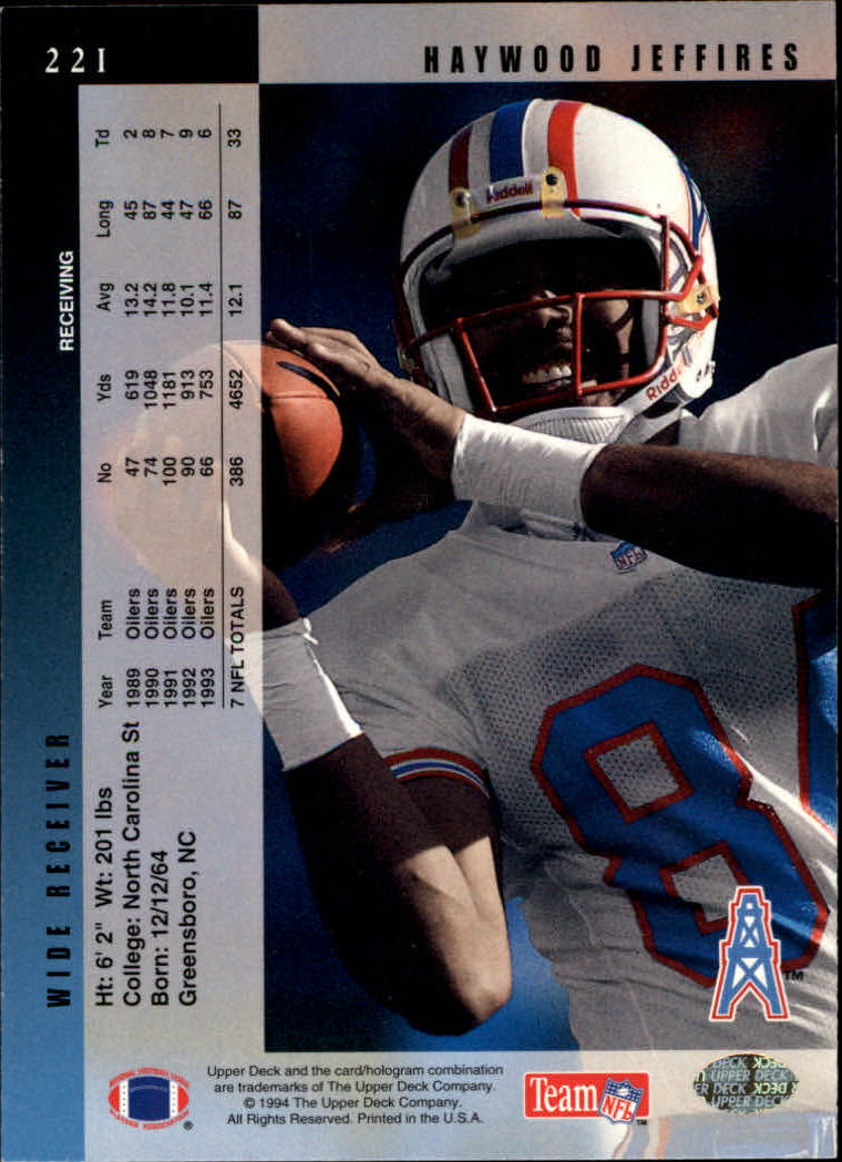 B2176- 1994 Upper Deck FB Card #s 1-249 +Rookies -You Pick- 15+ FREE US SHIP