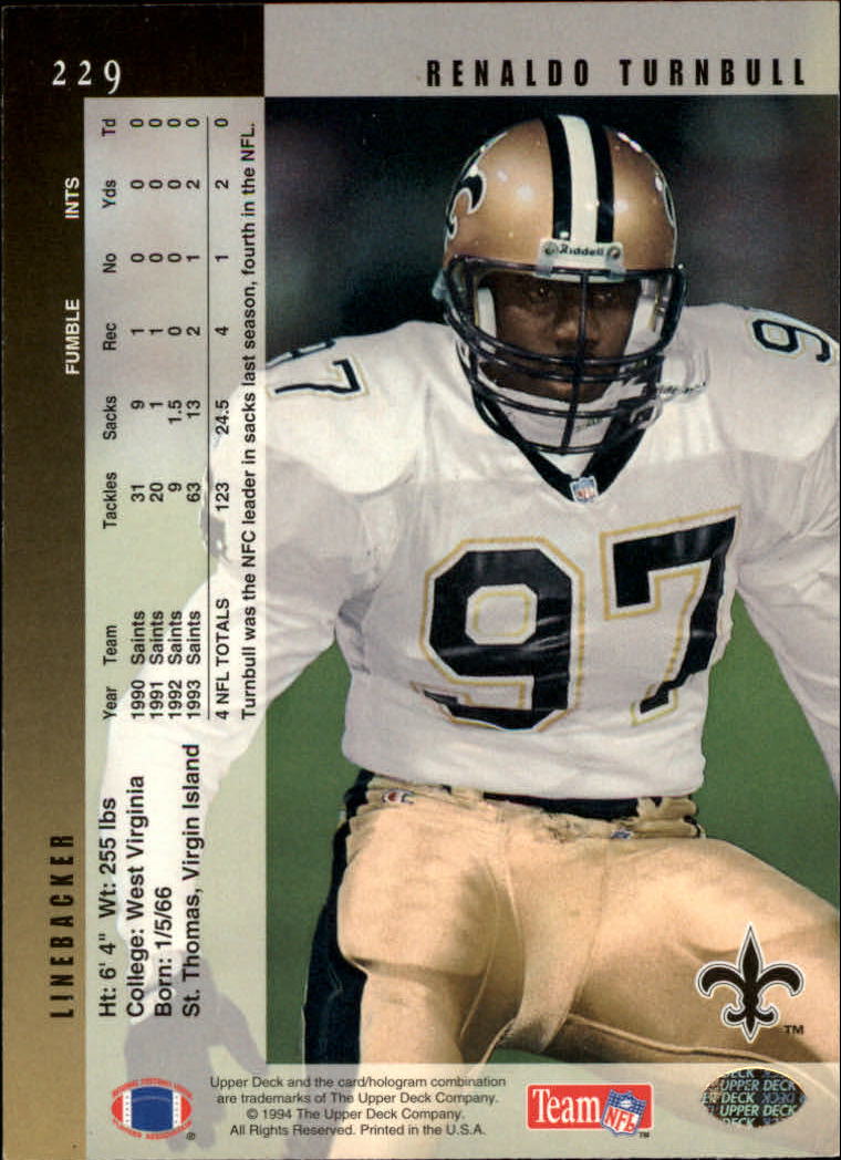 B2176- 1994 Upper Deck FB Card #s 1-249 +Rookies -You Pick- 15+ FREE US SHIP