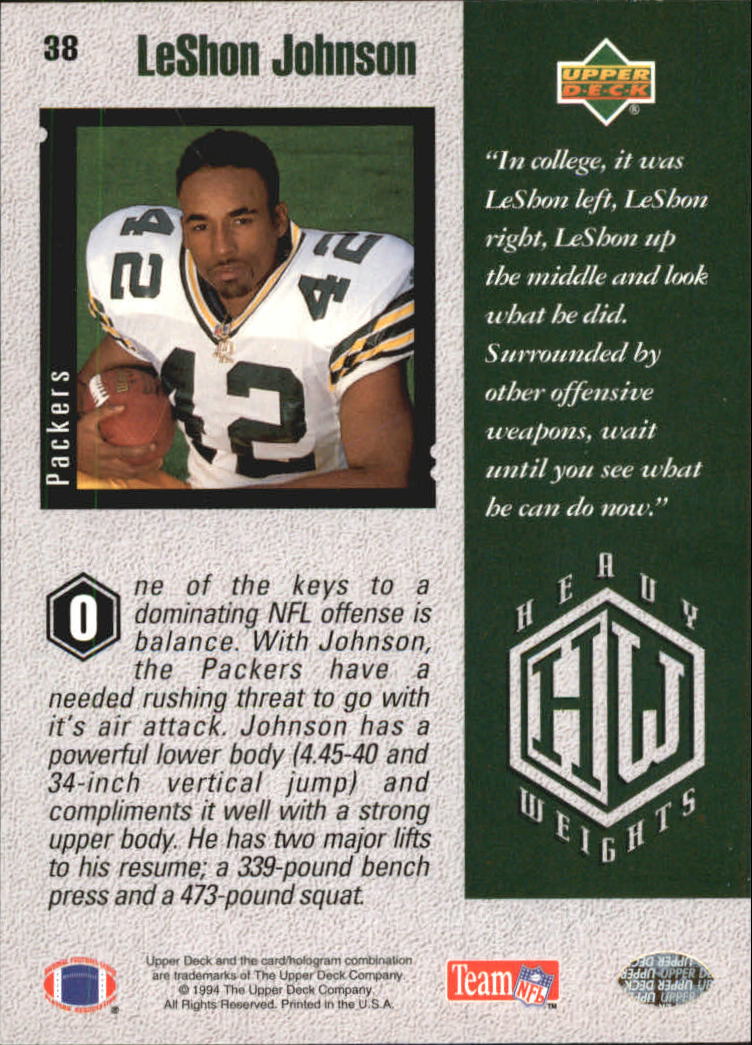 1994 Upper Deck Electric Silver #38 LeShon Johnson HW - NM-MT