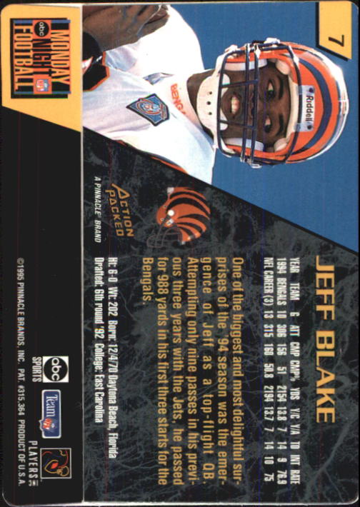1995 Action Packed Monday Night Football Cards - Picture 7 of 29