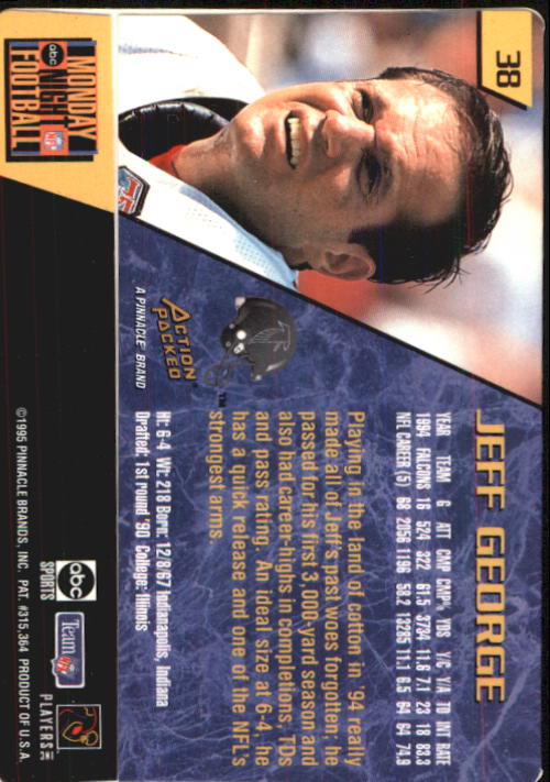 1995 Action Packed Monday Night Football #38 Jeff George back image