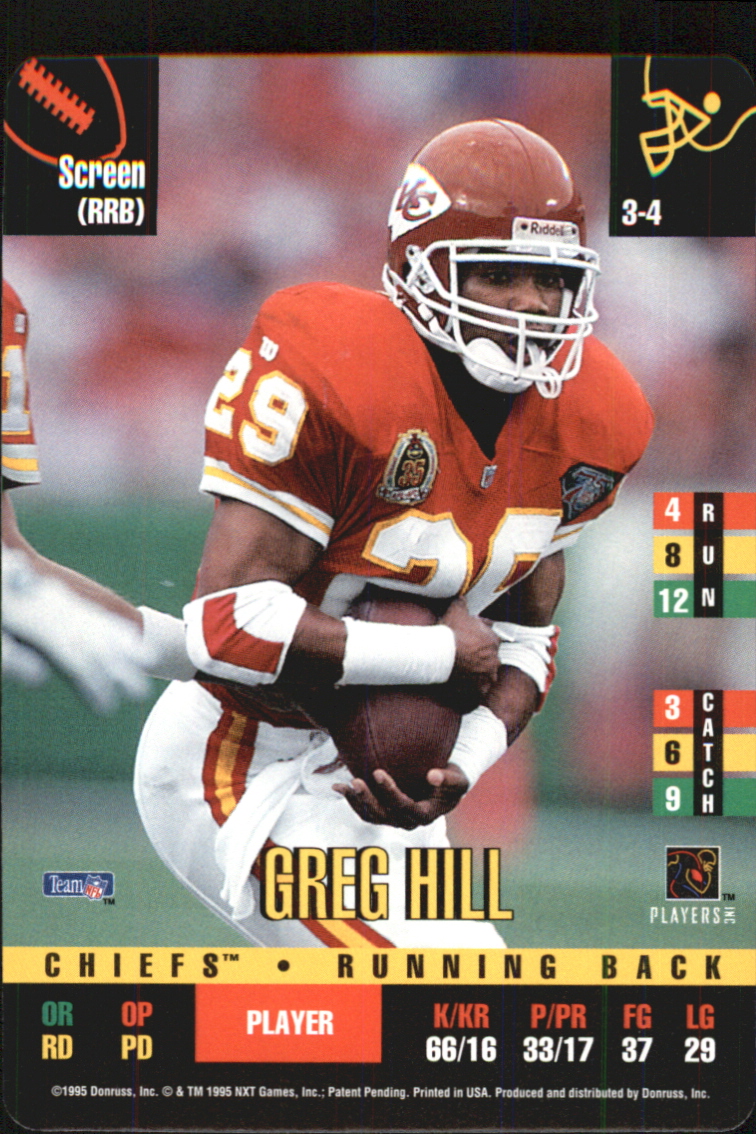 1995 PACIFIC PRISMS GREG HILL #42 KANSAS CITY CHIEFS