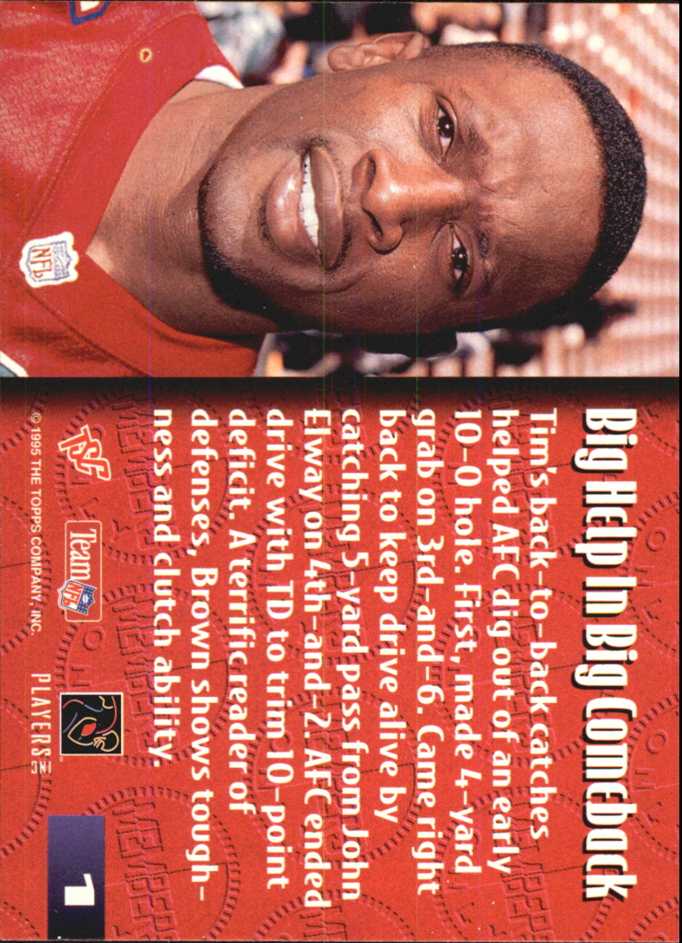 1995 Stadium Club Members Only 50 #1 Tim Brown/Oakland Raiders back image