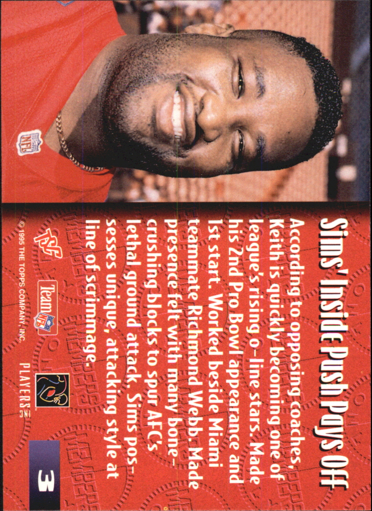 1995 Stadium Club Members Only 50 #3 Keith Sims back image