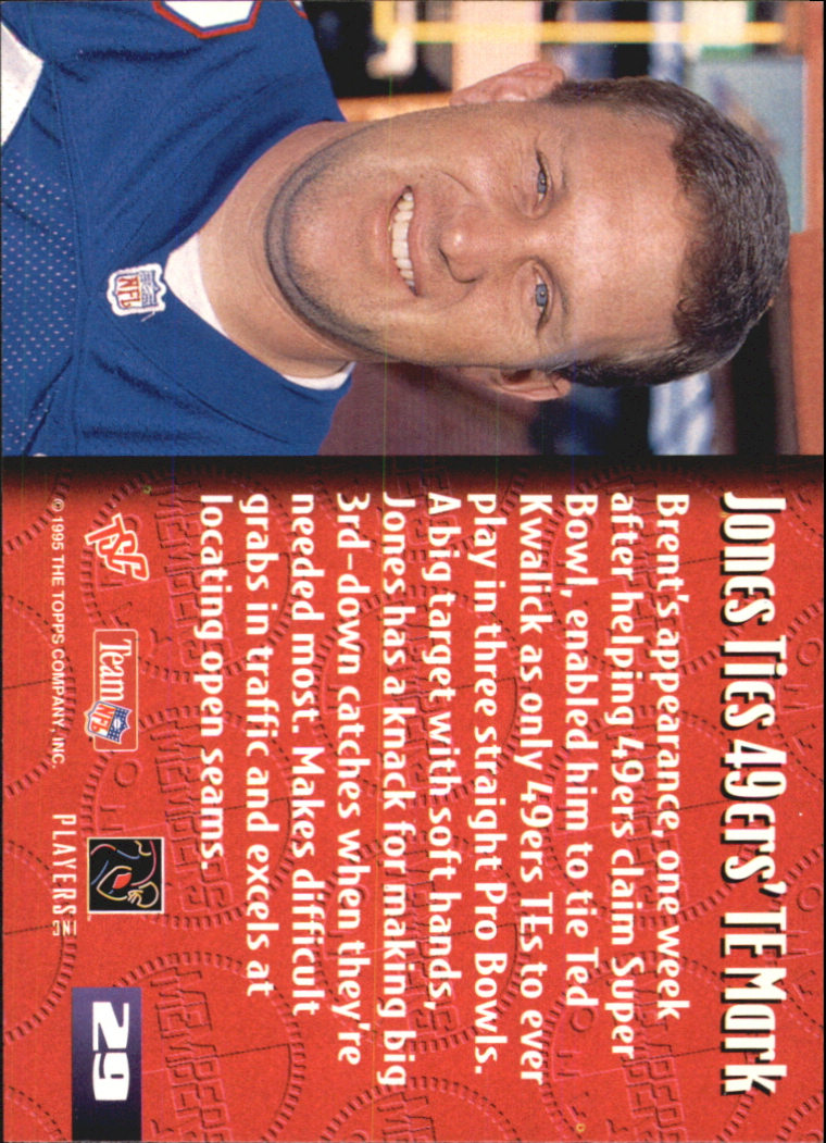 1995 Stadium Club Members Only 50 #29 Brent Jones/San Francisco 49ers