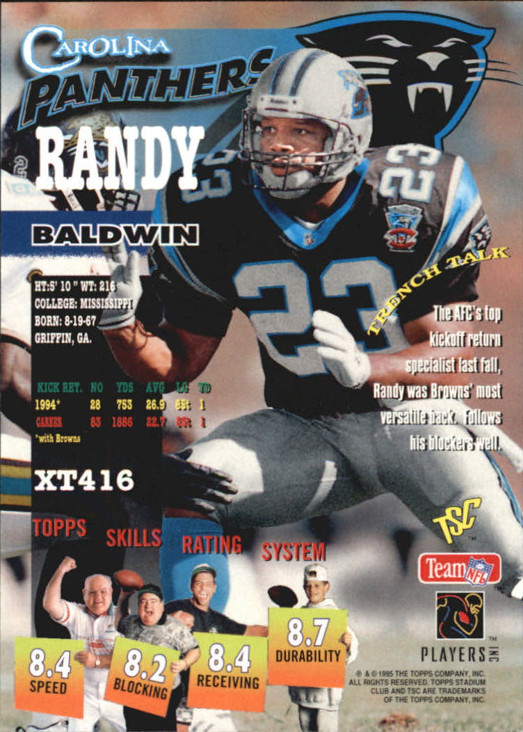 1995 Stadium Club Members Only Parallel #416 Randy Baldwin ET back image