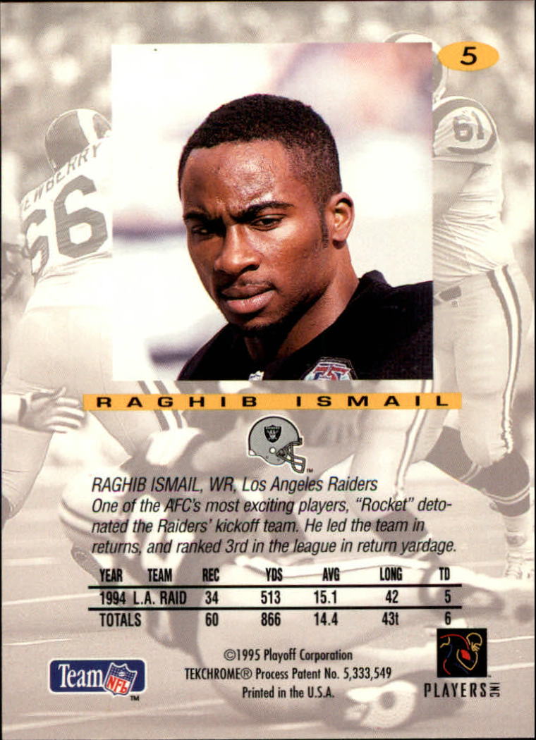 1995 Absolute #5 Rocket Ismail back image