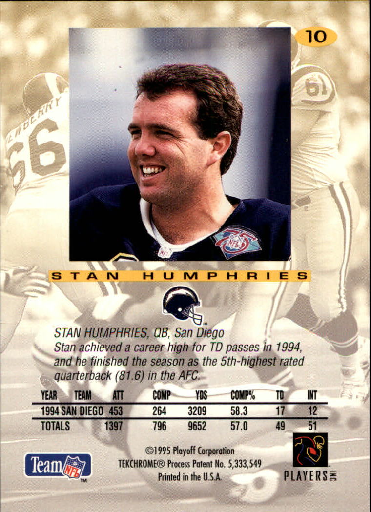 1995 Absolute #10 Stan Humphries back image