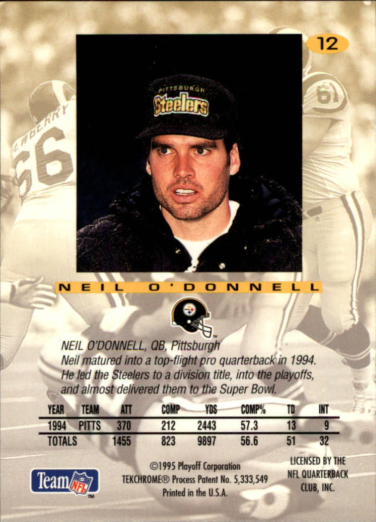 1995 Absolute #12 Neil O'Donnell back image