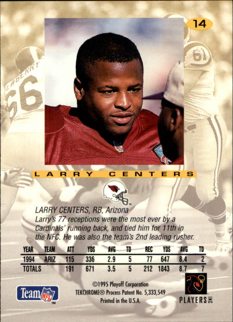1995 Absolute #14 Larry Centers back image