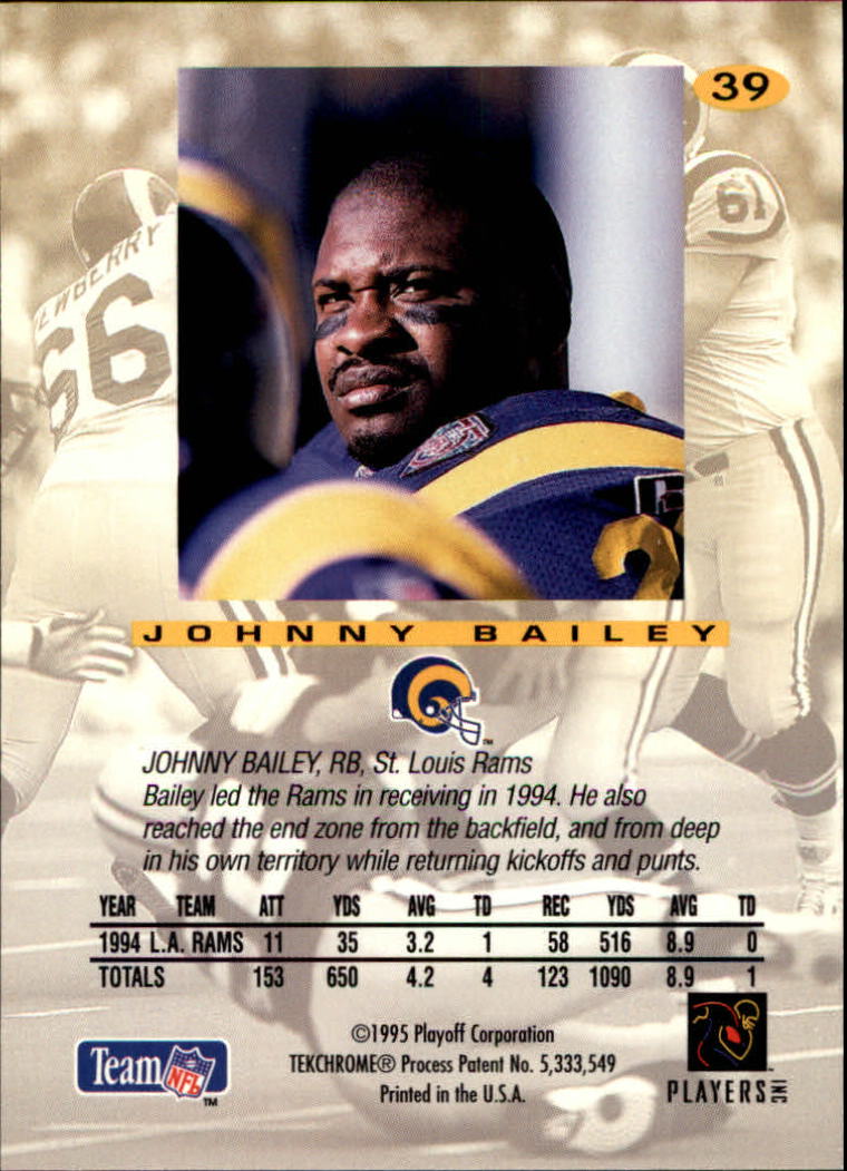 1995 Absolute #39 Johnny Bailey back image