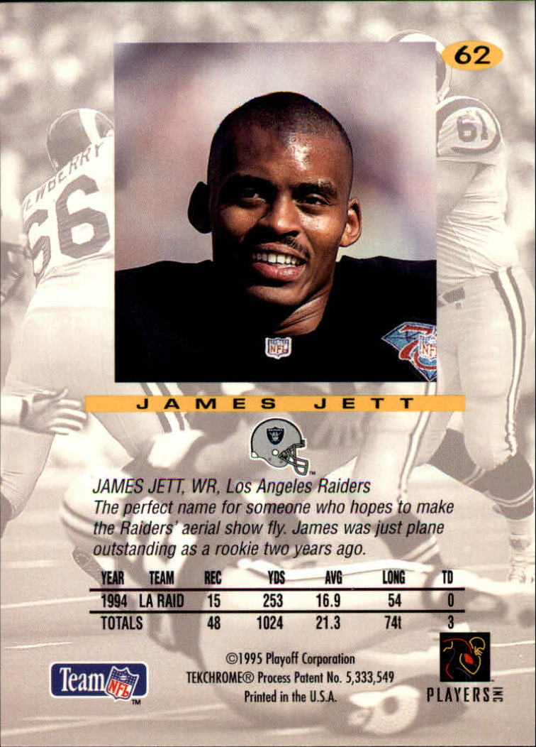 1995 Absolute #62 James Jett back image