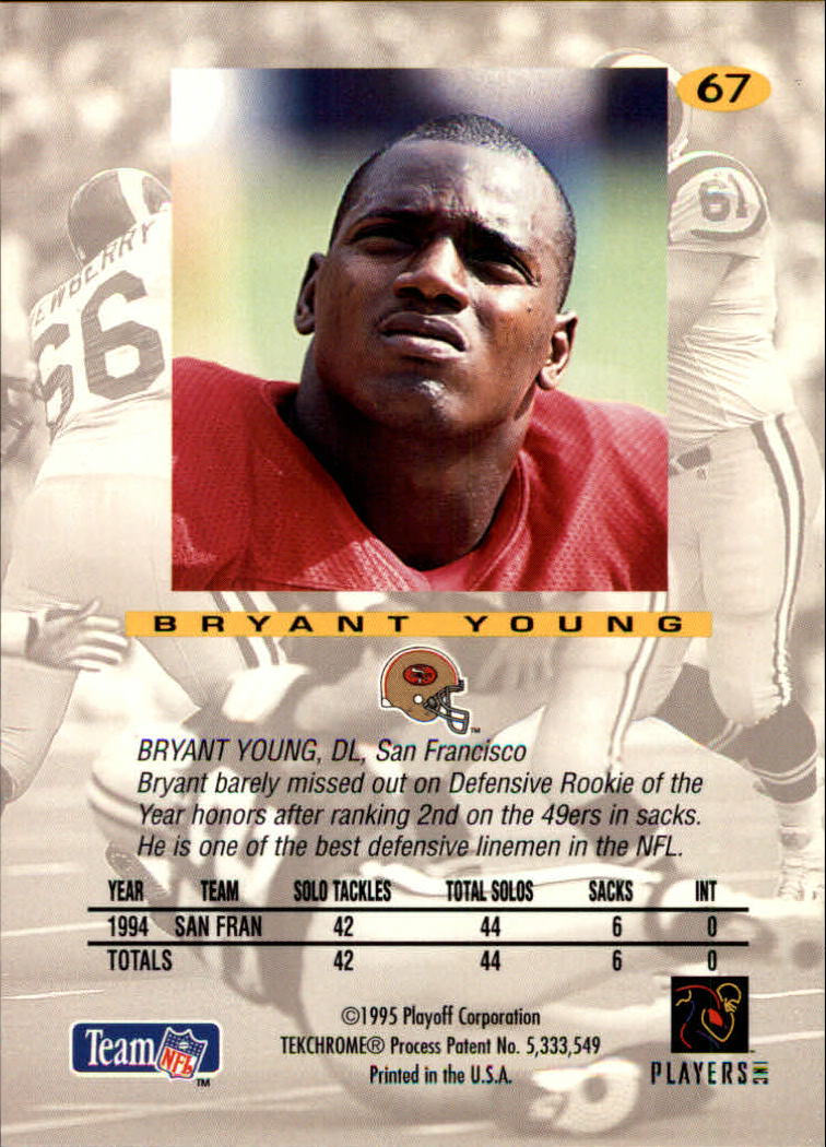 1995 Absolute #67 Bryant Young back image