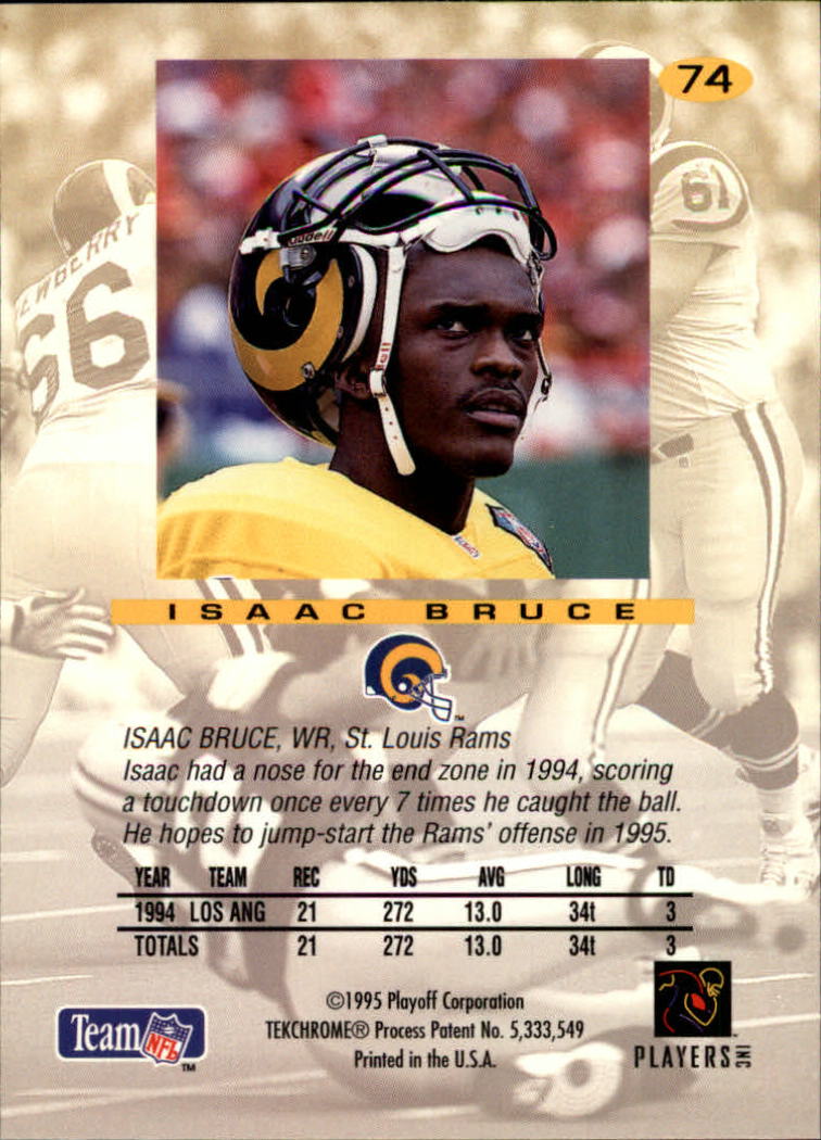 1995 Absolute #74 Isaac Bruce back image