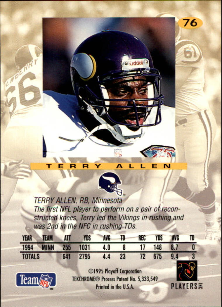 1995 Absolute #76 Terry Allen back image